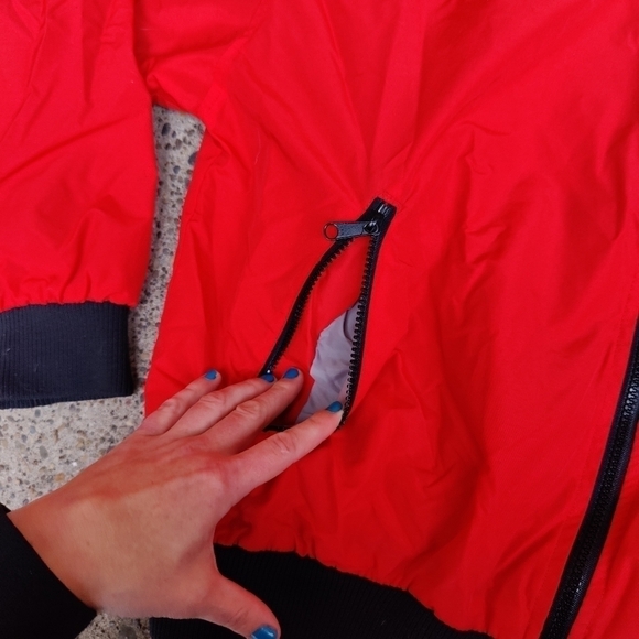 Gerry Zip Up Jacket Red Black Coat Windbreaker Men's Size Large Vintage 90s Y2K - Picture 4 of 10